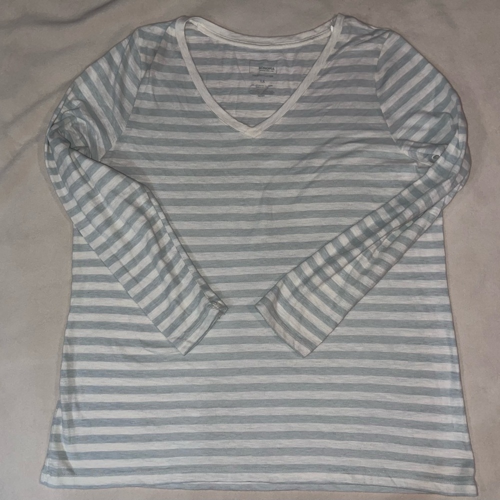 Sonoma‎ Women's Long Sleeve Striped Tee